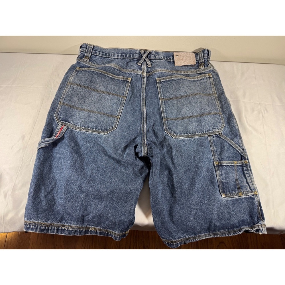 Vintage 2000s 212 Blue Baggy Denim Jorts Size 40 Y2K Skater Hip Hop Streetwear